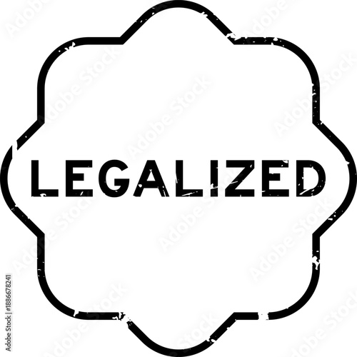 Grunge black legalized word rubber seal stamp on white background