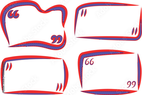 red blue colorful abstract pattern design quote text box frames