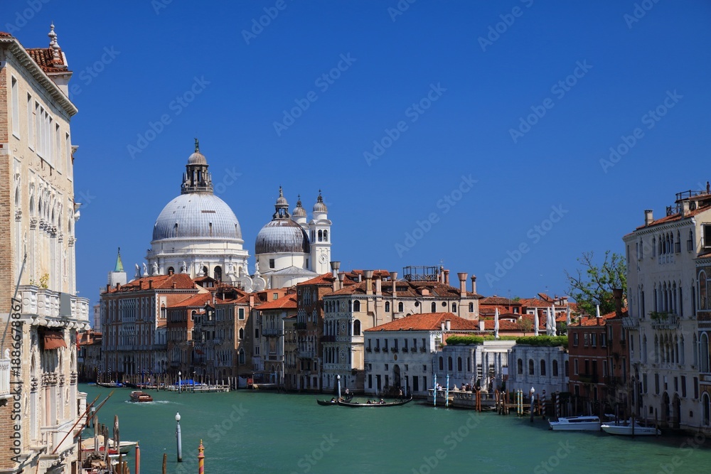 Naklejka premium Grand Canal in Venice, Italy. Italian name: Canal Grande.