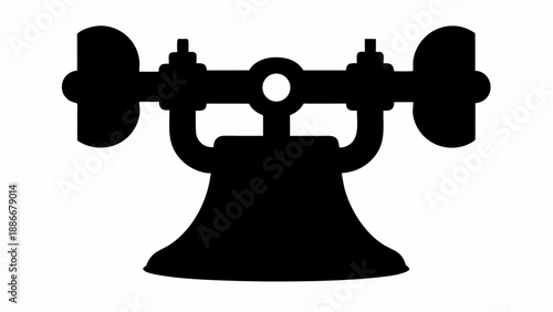 Vintage rotary phone in sleek black silhouette