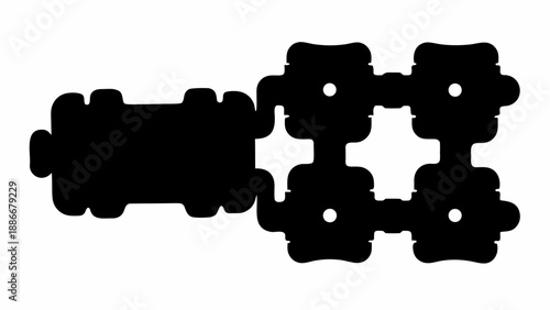 Modern gear mechanism silhouette