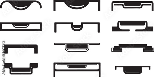 Collection of various drawer handle designs and shapes