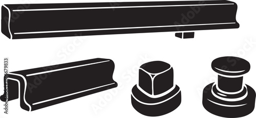 Black and white illustration of furniture leg caps and bases