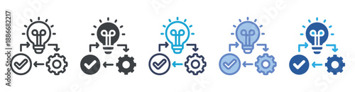 Implementation icon set multiple style collection