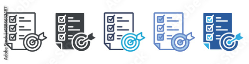 Objective icon set multiple style collection