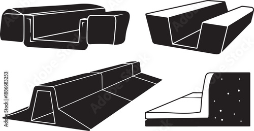 Black and white illustration of various metal beam sections