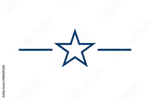 Minimal Patriotic Star Divider Line