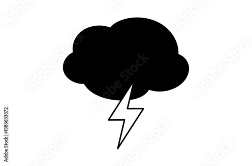 雲と稲妻のアイコン