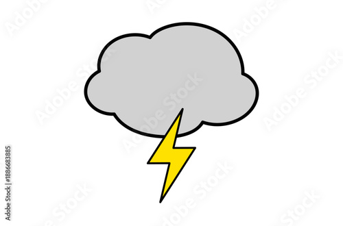 雲と稲妻のアイコン