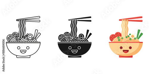 Delightful Ramen Bowls Vector Illustration