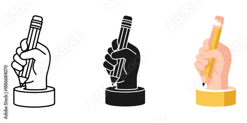 Hand Holding Microscope Illustrations