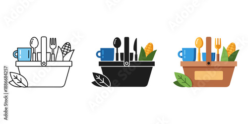Kitchen Utensils and Cookware Set Illustration