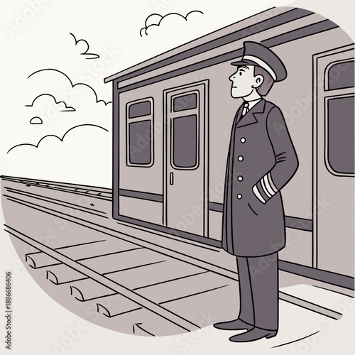 Train Conductor Illustration