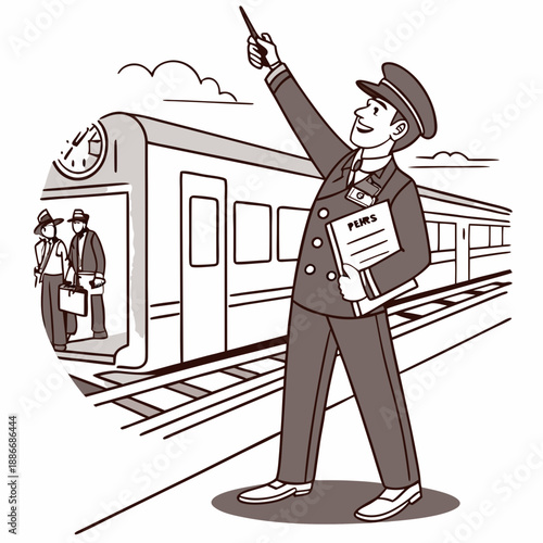 Train Conductor Illustration