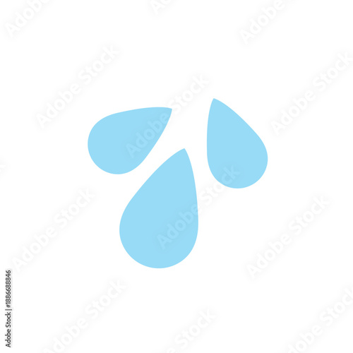 water droplets sweating sweat splash drop liquid emoji symbol sign icon vector illustration isolated flat
