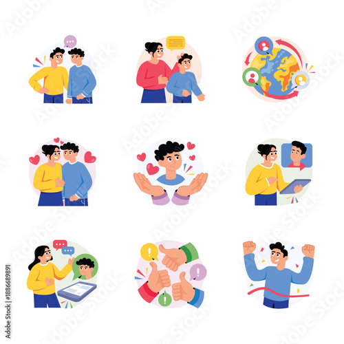 Clients Support Service Concepts Style illustrations set 3