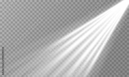 Sunbeam spotlight overlay, warm glow PNG, vector image.