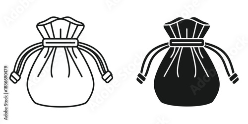 Simple Black and White Pouch Illustration