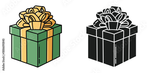 Colorful Gift Box with Flowers Vector Illustration