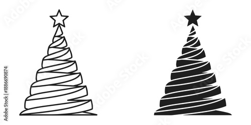 Minimalist Christmas Tree Vector Illustration
