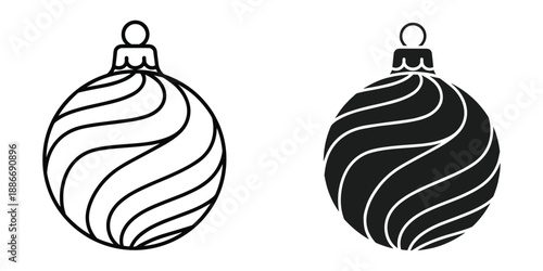 Black and White Swirl Christmas Ornaments