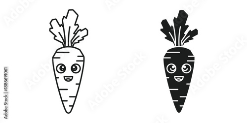 Whimsical Carrot Illustrations with Faces