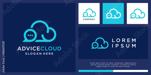 Advice cloud logo design template.