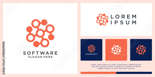 tech software logo design global.