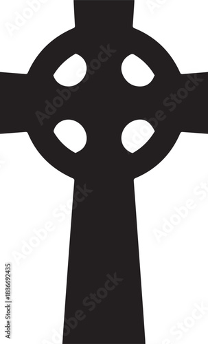 Celtic cross silhouette vector illustration symbol of irish heritage and spirituality