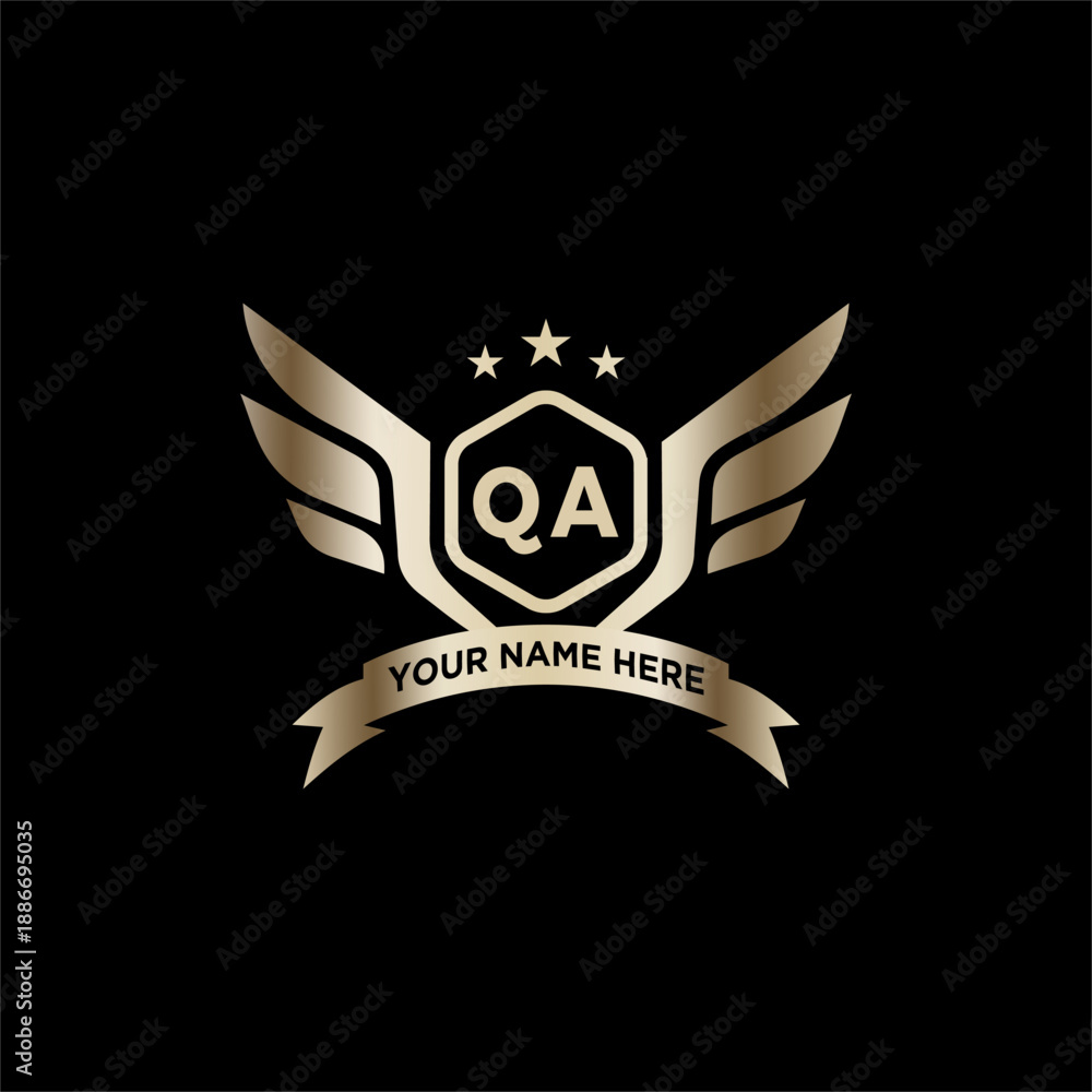 Obraz premium QA Initials Eagle Logo Icon Education Stock Vector