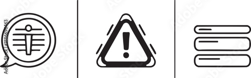 Alert Menu Icons Set Warning List and Information