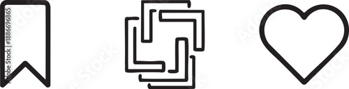 Bookmark Favorite Icons Set for Content and Media