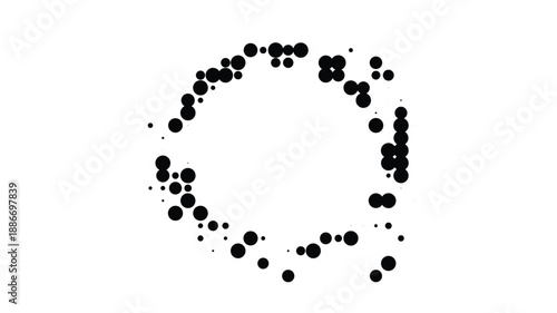Black dotted circle shape on isolated for design