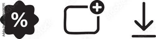 Discount Download Icons Set for Retail and Sales