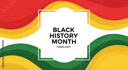 Black History Month Celebration with Pan-African Colors Background and Text