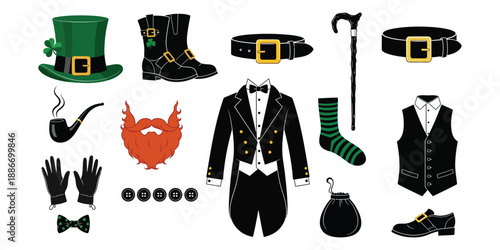 Leprechaun costume and accessories set for men