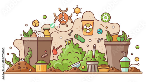 Biohazard contamination from waste, illustrating toxic dangers