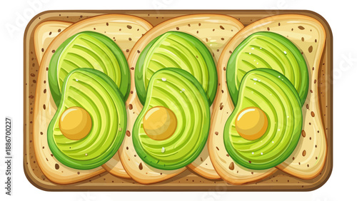 Avocado Toast Slices with Yellow Centers