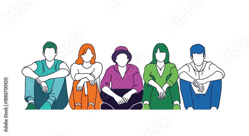 Diverse group of people sitting together, representing unity and modern lifestyle