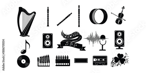 Music instruments and symbols collection