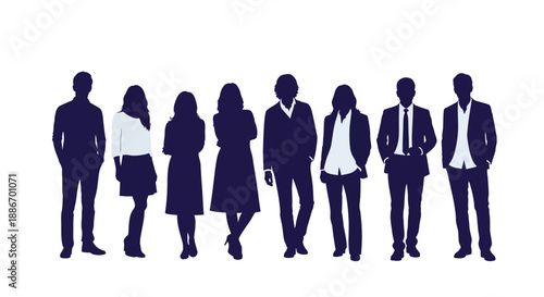 Diverse Group of Business People Standing Together in a, Business Teamwork Concept