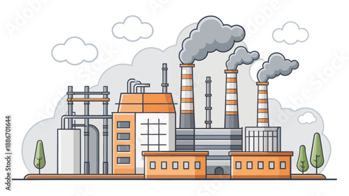 Industrial Factory Emitting Smoke into the Sky