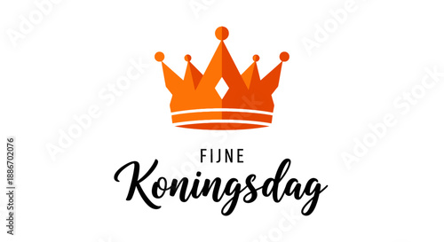 Orange Crown and Royal Text for Dutch King's Day Celebration
