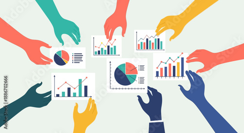 Hands Holding Data Charts.