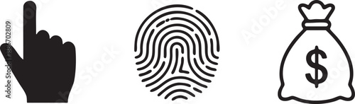 Identity Payment Icons Set for Secure Financial Transactions