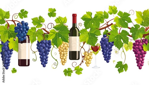 Wallpaper Mural Wine and Grapes - A Celebration of the Vineyards Bounty. Torontodigital.ca