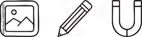 Image Edit Icons Set for Photo Graphic Manipulation