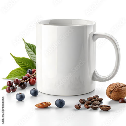 coffee beans and cup