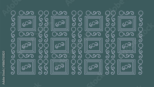 Elegant blue dotted shape art pattern for design projects