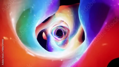 Abstract colorful spiral tunnel visuals for background and presentation